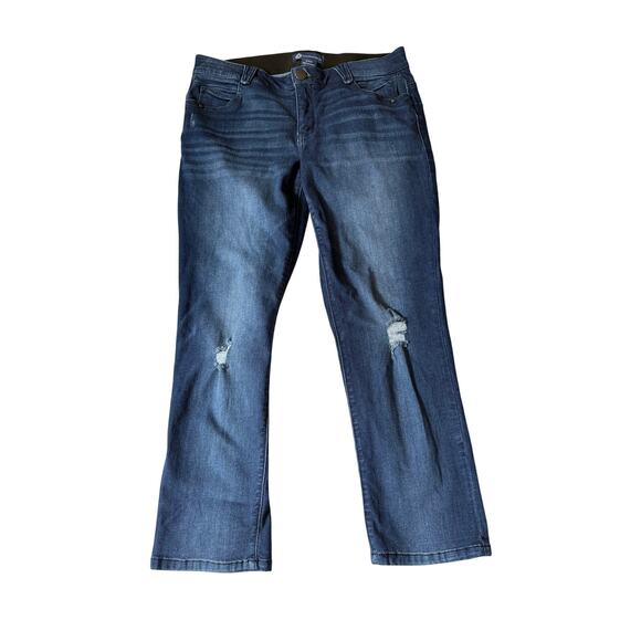 Democray Denim - Democracy Jeans Women's 14W Crop Dark Wash Straight Slim Ankle